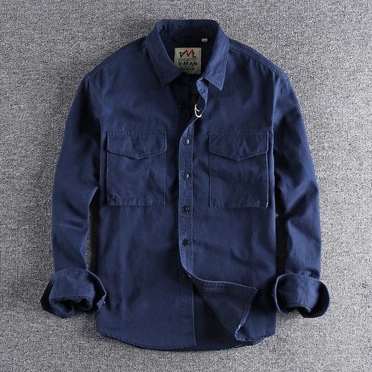 Men's Military Style Cargo Shirt | Long Sleeve