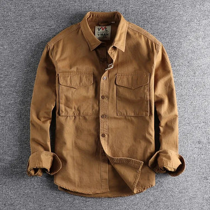 Men's Military Style Cargo Shirt | Long Sleeve