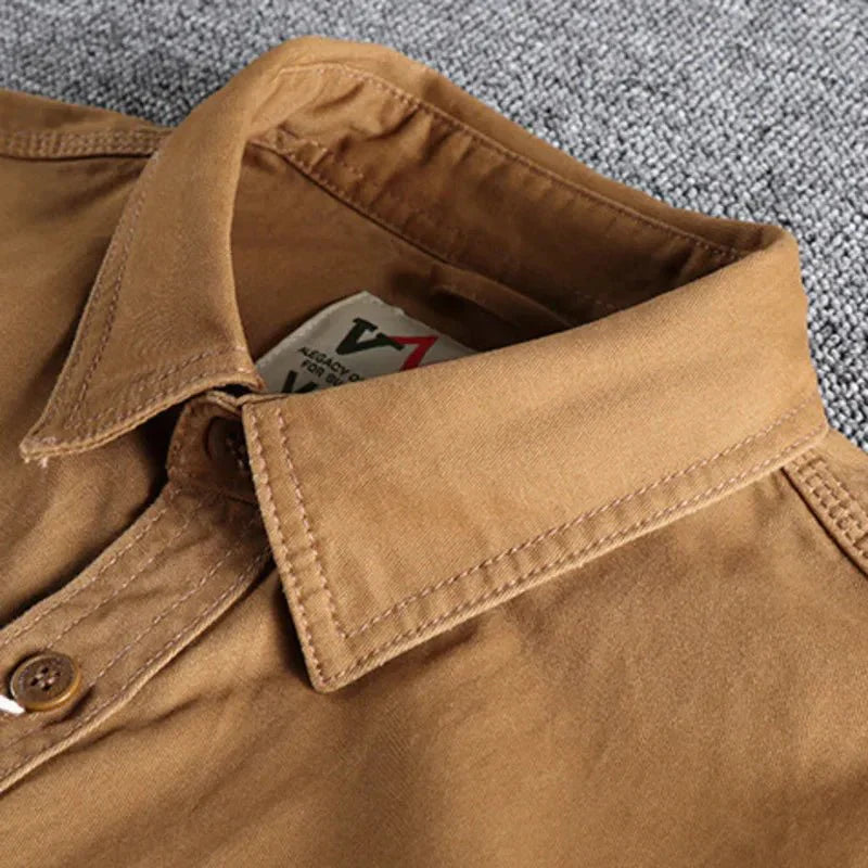 Men's Military Style Cargo Shirt | Long Sleeve