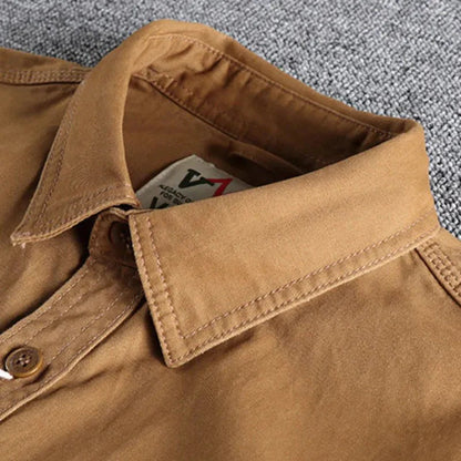 Men's Military Style Cargo Shirt | Long Sleeve