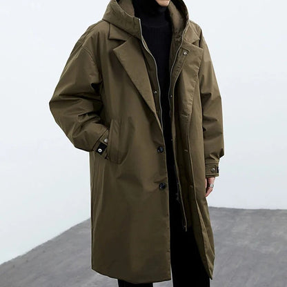 Men's Fake Two Pieces Trench Coat | Winter