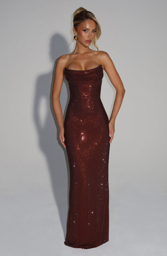 Women's Corset Wedding Guest Dress | Maxi
