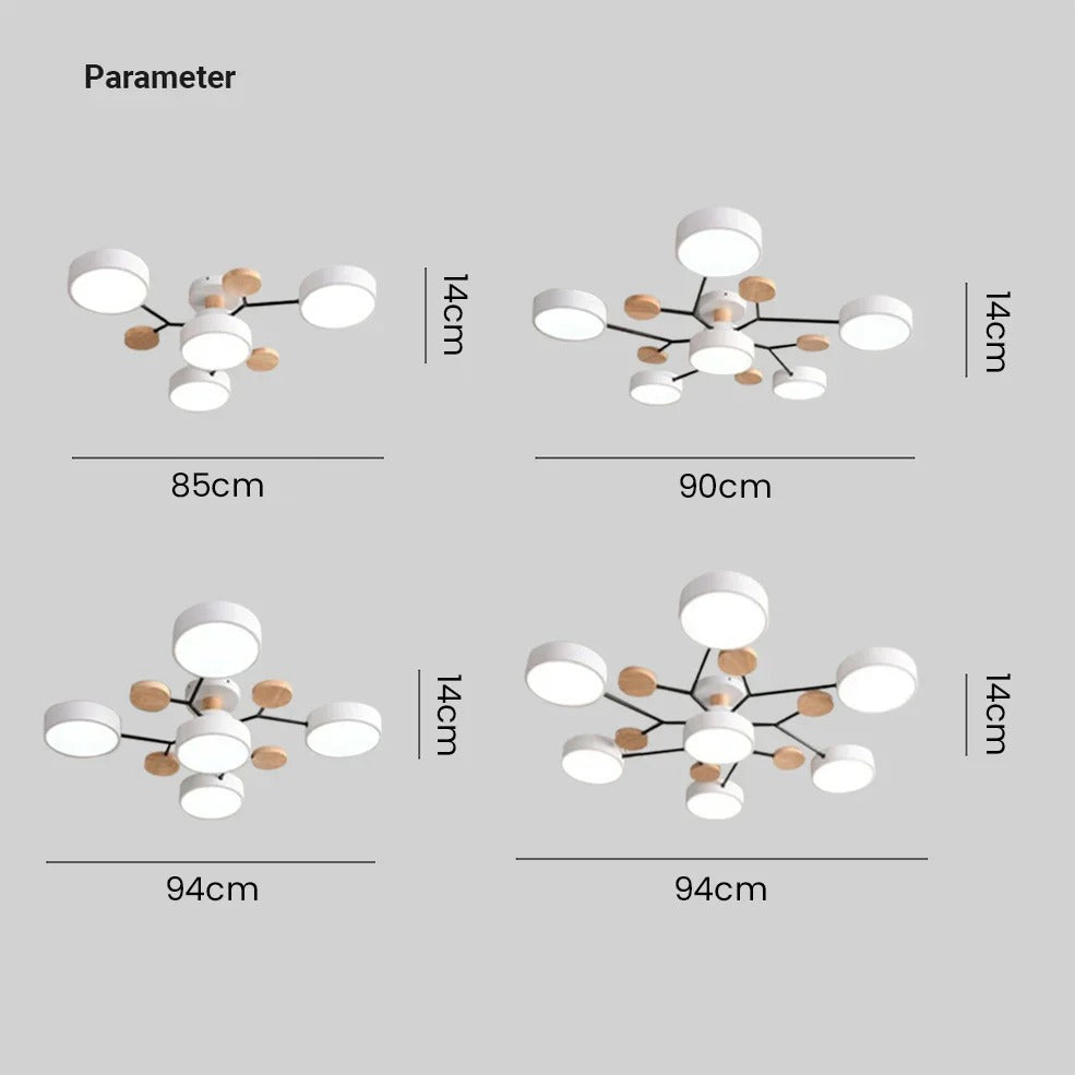 Contemporary LED Acrylic Iron Ceiling Light for Living Room