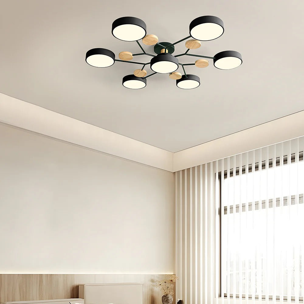 Contemporary LED Acrylic Iron Ceiling Light for Living Room
