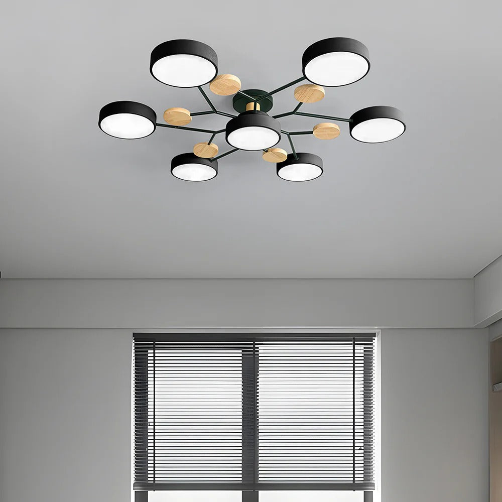 Contemporary LED Acrylic Iron Ceiling Light for Living Room