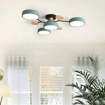 Contemporary LED Acrylic Iron Ceiling Light for Living Room