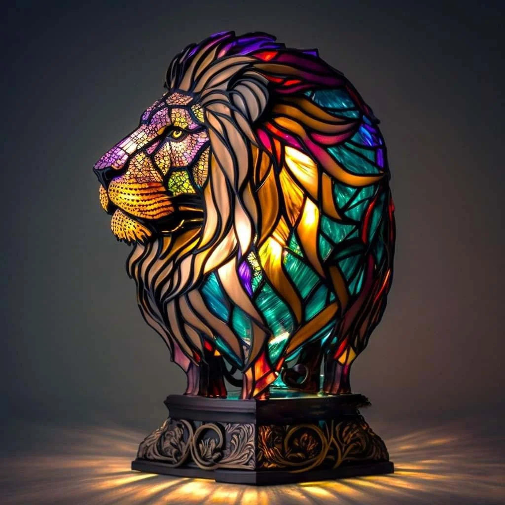 Artistic Glass Animal Design Table Lamp