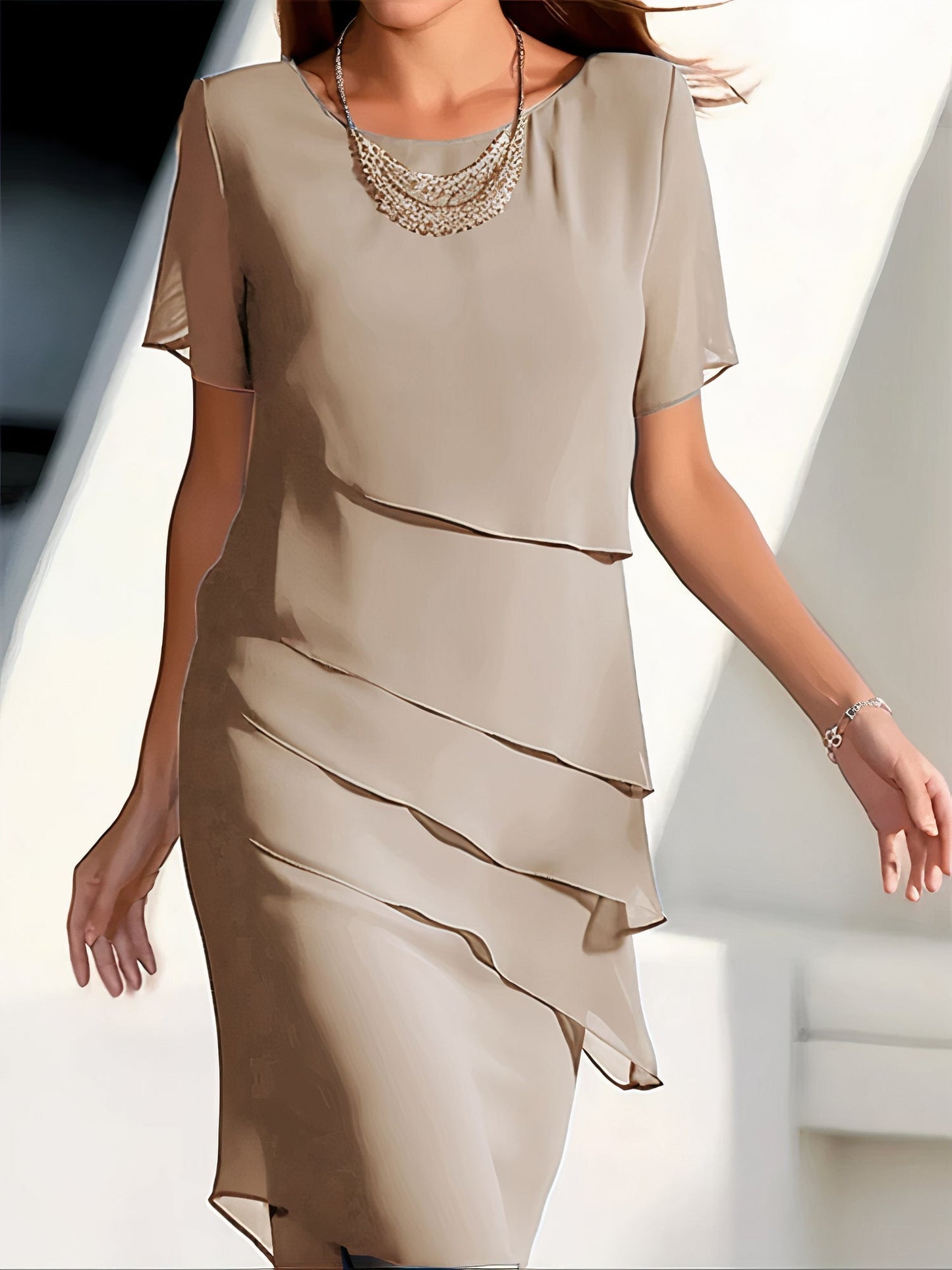 Women's Short Sleeve Occasion Dress | Midi