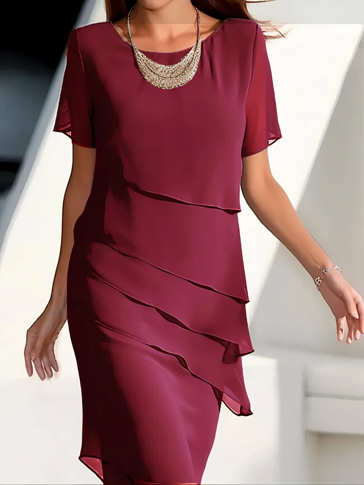 Women's Short Sleeve Occasion Dress | Midi