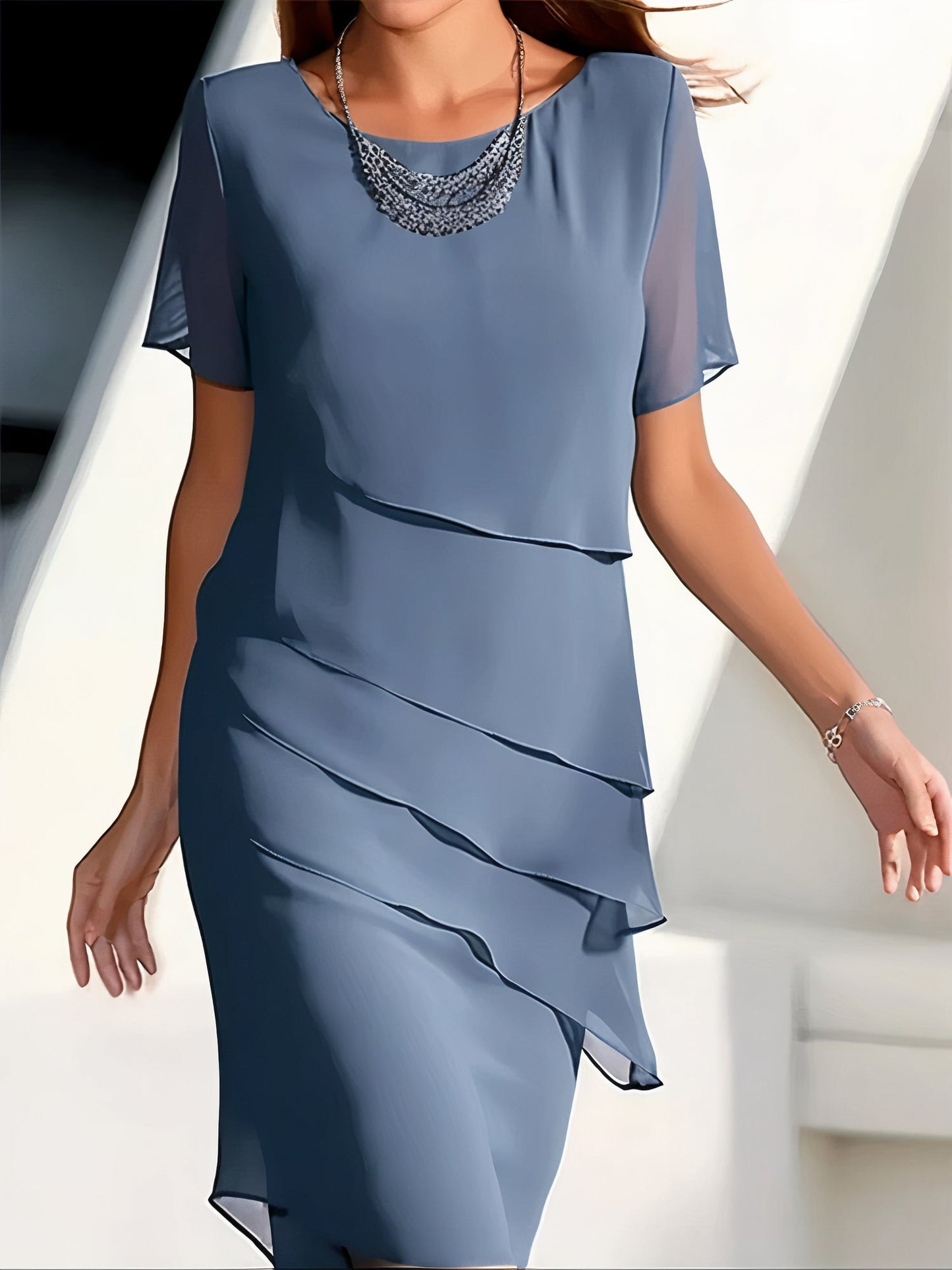 Women's Short Sleeve Occasion Dress | Midi