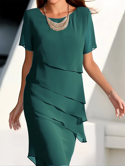 Women's Short Sleeve Occasion Dress | Midi