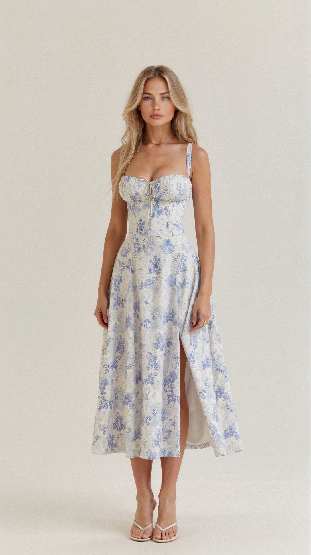 Party Corset Midi Dress | Slit