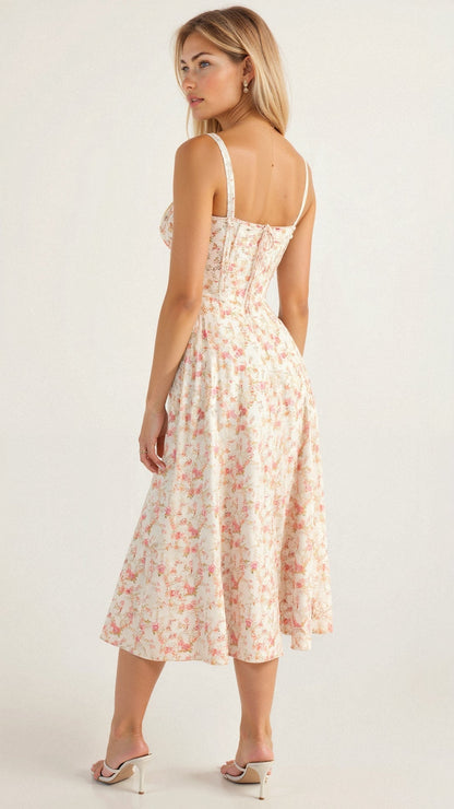 Party Corset Midi Dress | Slit