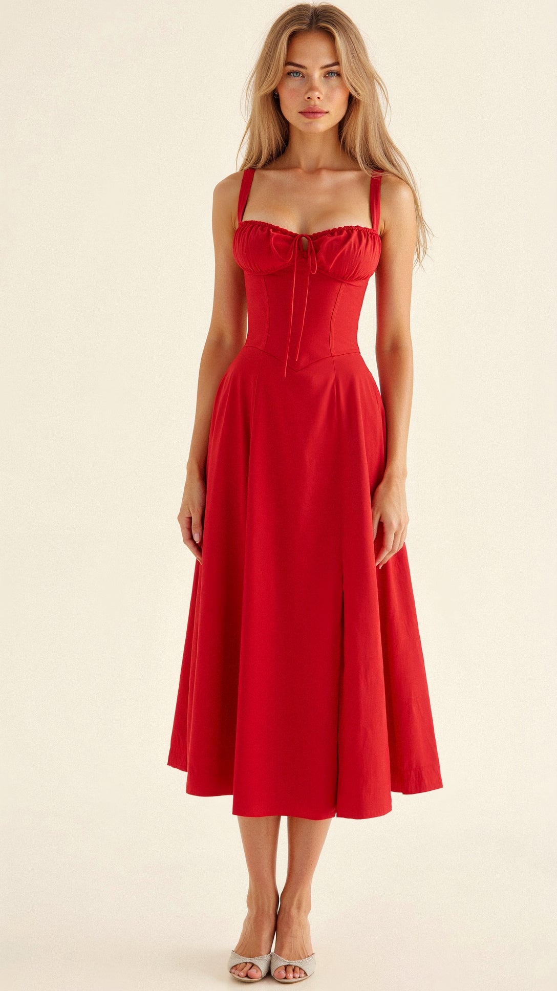 Party Corset Midi Dress | Slit