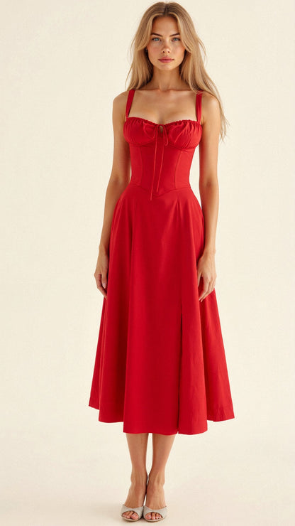 Party Corset Midi Dress | Slit