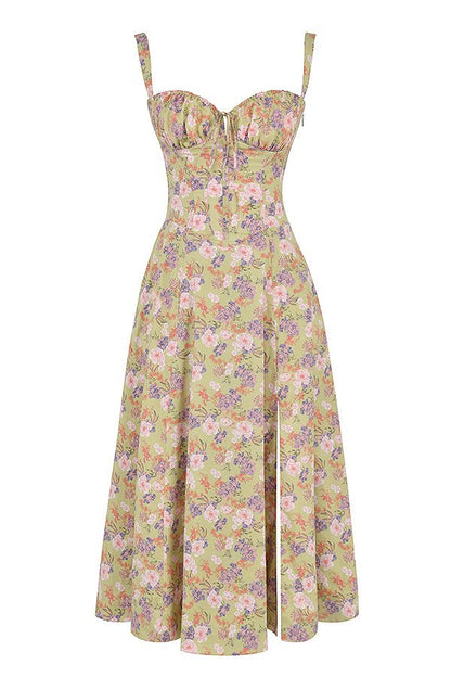 Party Corset Midi Dress | Slit