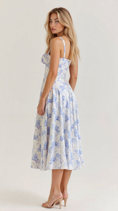 Party Corset Midi Dress | Slit