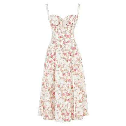 Party Corset Midi Dress | Slit