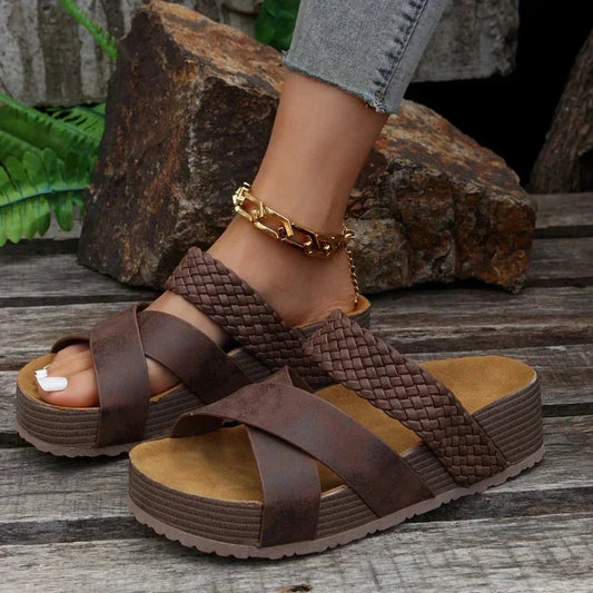 Women's Cross-Strap Platform Sandals | Summer