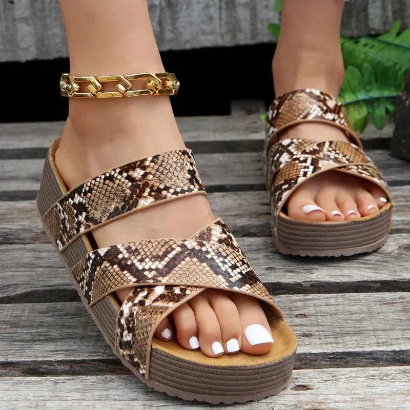 Women's Cross-Strap Platform Sandals | Summer