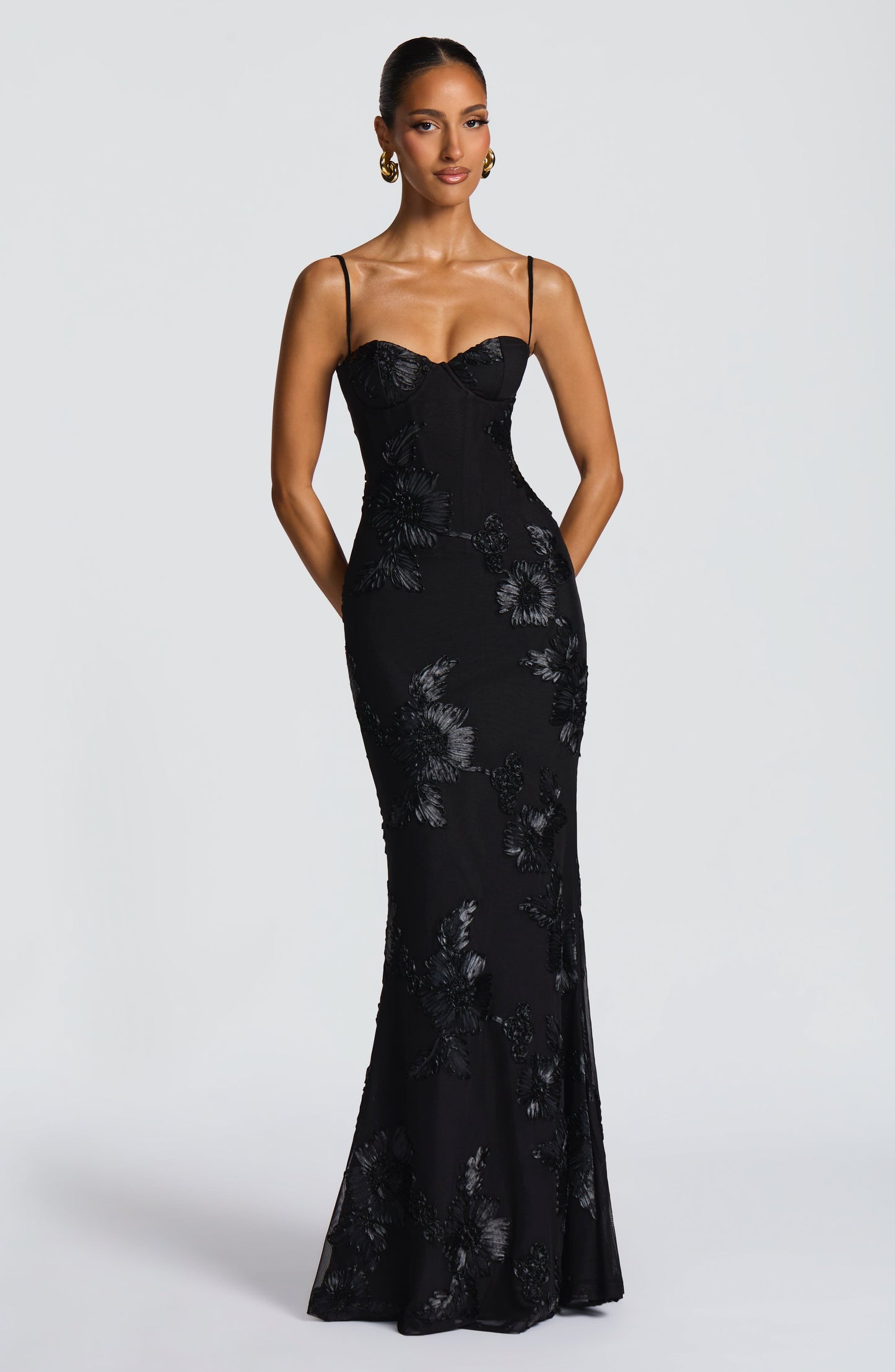 Women's Maxi Wedding Guest Dress | Black