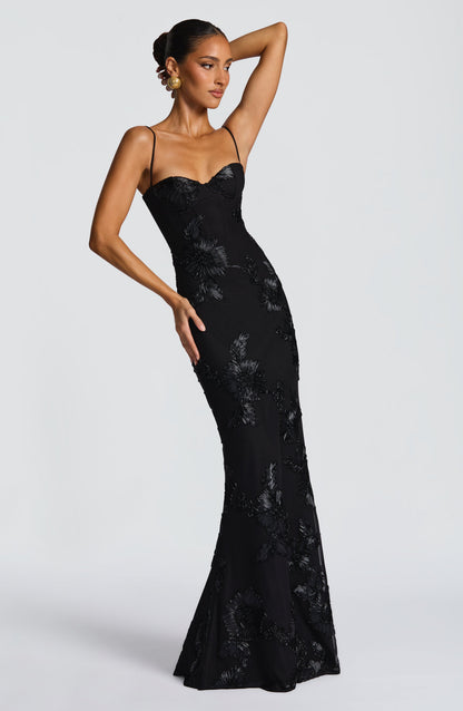 Women's Maxi Wedding Guest Dress | Black