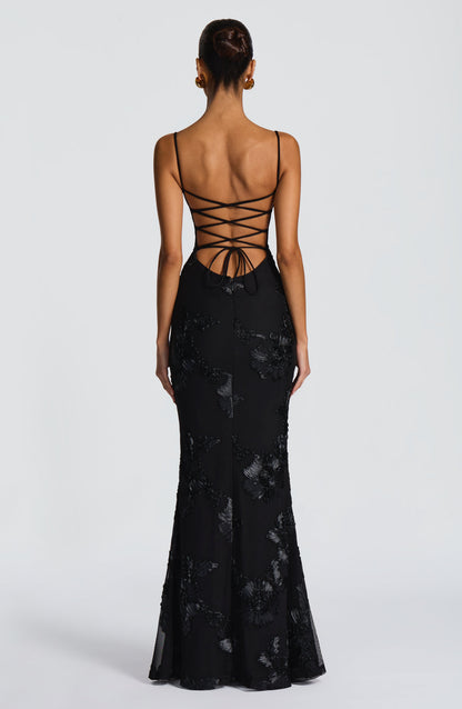 Women's Maxi Wedding Guest Dress | Black