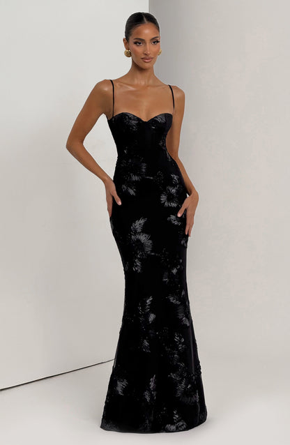 Women's Maxi Wedding Guest Dress | Black
