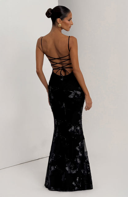 Women's Maxi Wedding Guest Dress | Black