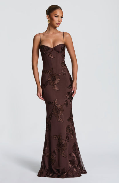 Women's Maxi Wedding Guest Dress | with Spaghetti Straps