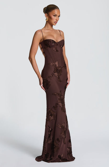 Women's Maxi Wedding Guest Dress | with Spaghetti Straps