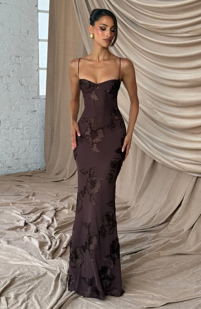 Women's Maxi Wedding Guest Dress | with Spaghetti Straps