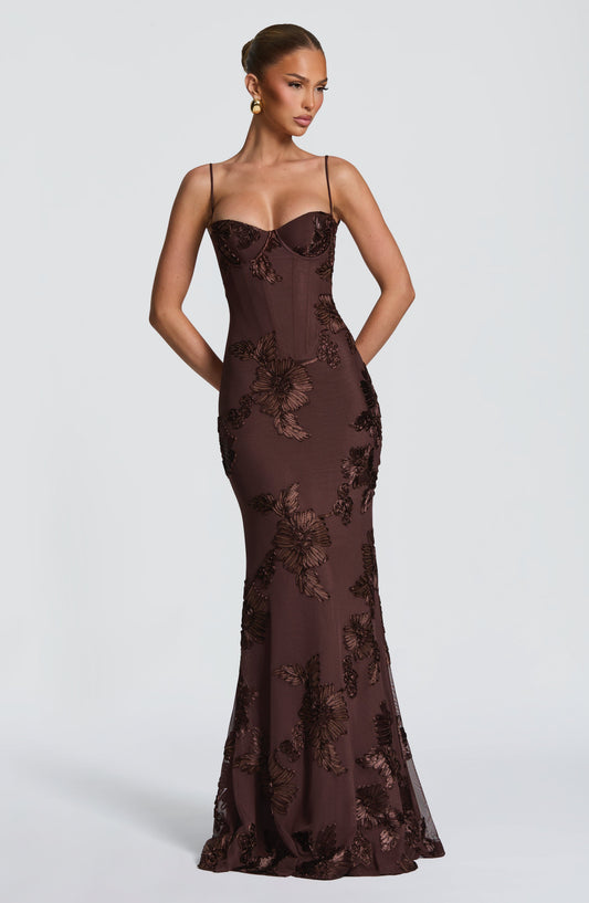Women's Maxi Wedding Guest Dress | with Spaghetti Straps