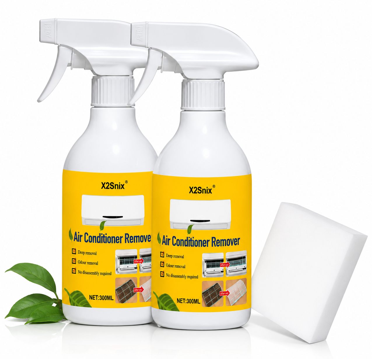 2 Bottles of Air Conditioner Cleaner with Sponge