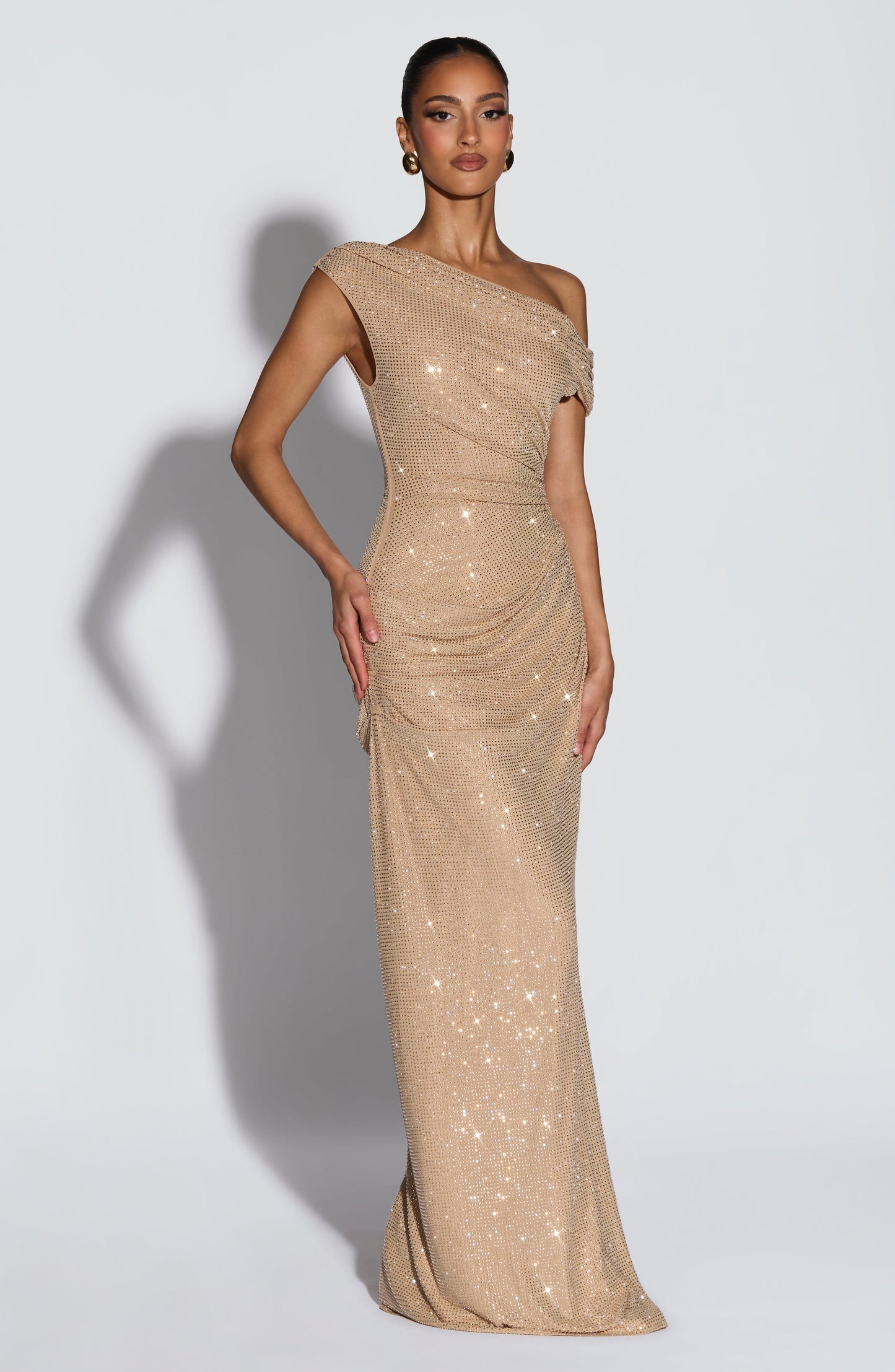 Women's Asymmetric Neckline Wedding Guest Dress | Maxi