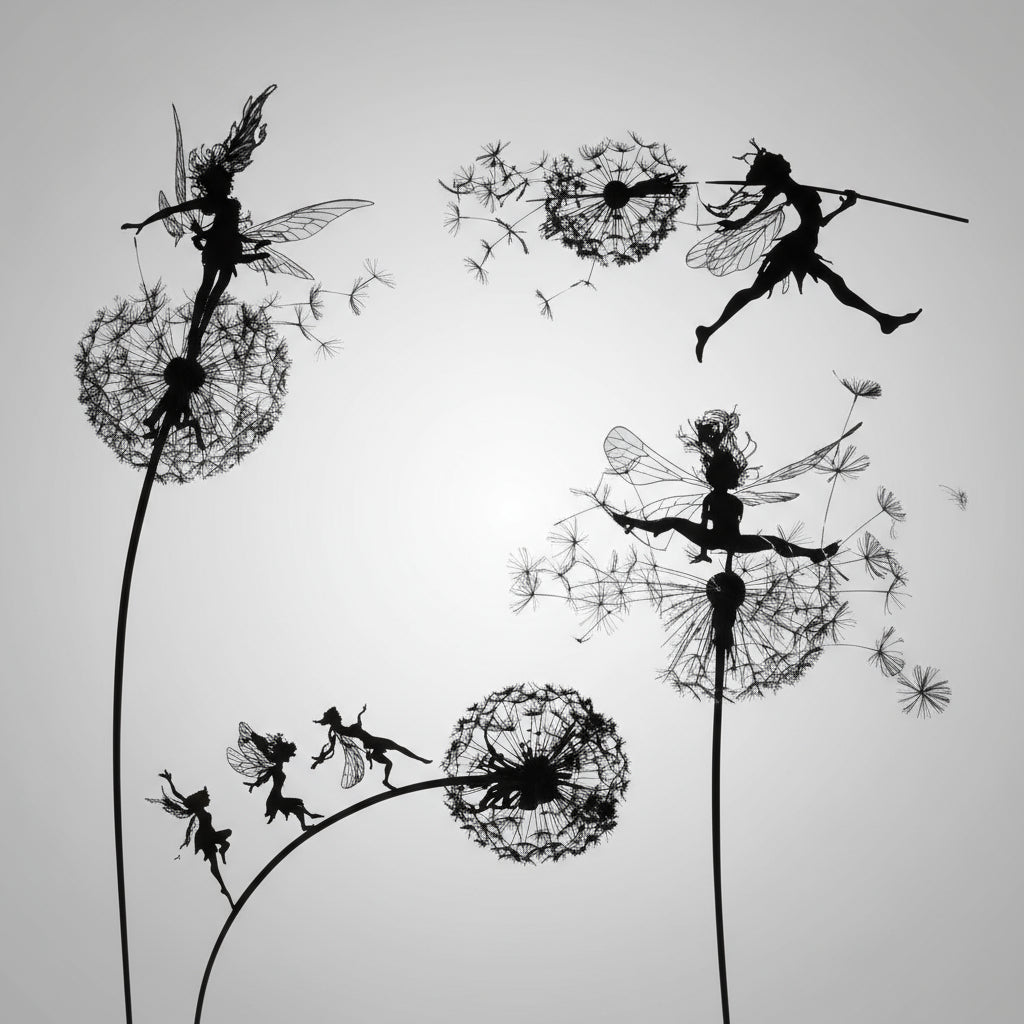 Outdoor Metal Fairy Garden Sculpture with Stake