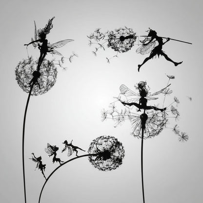 Outdoor Metal Fairy Garden Sculpture with Stake