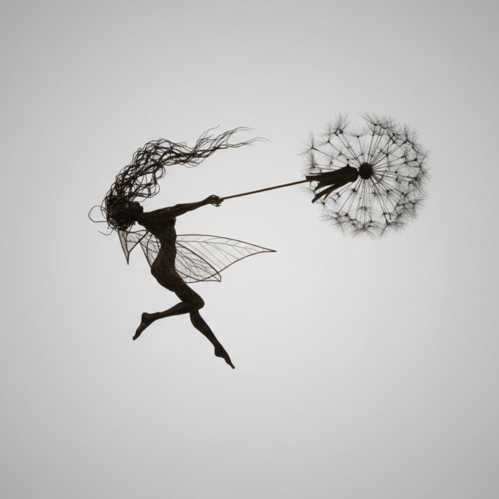 Outdoor Metal Fairy Garden Sculpture with Stake