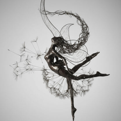 Outdoor Metal Fairy Garden Sculpture with Stake