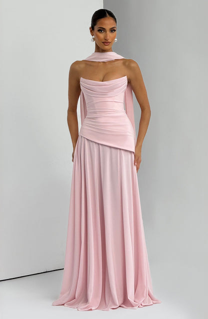 Women's Asymmetrical Hem Strapless Prom Dress | Maxi