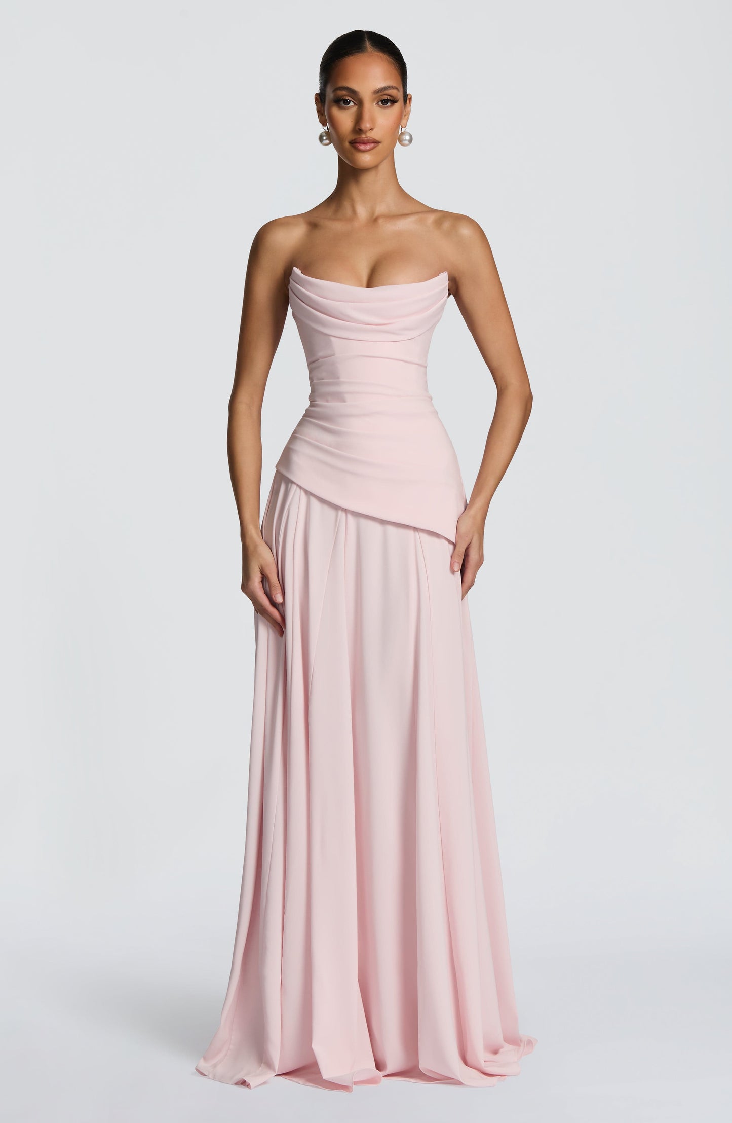 Women's Asymmetrical Hem Strapless Prom Dress | Maxi