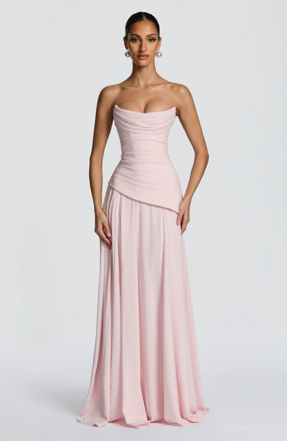 Women's Asymmetrical Hem Strapless Prom Dress | Maxi