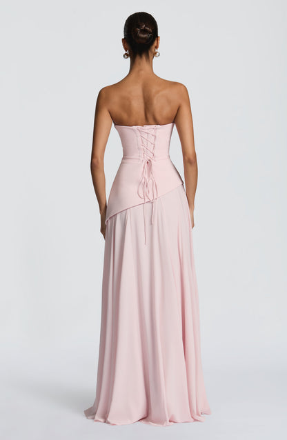 Women's Asymmetrical Hem Strapless Prom Dress | Maxi