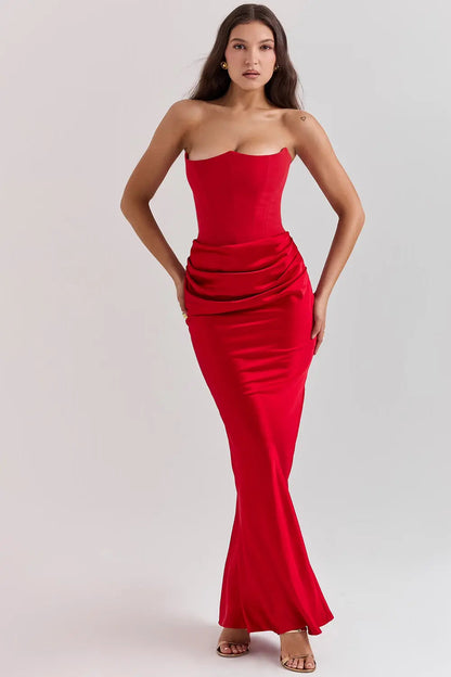 Women’s Strapless Corset Evening Dress | Maxi