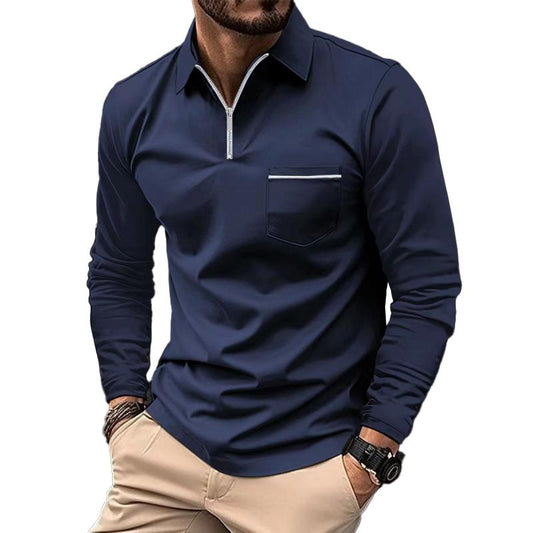 Men's Long Sleeve Polo Shirt | Zipper