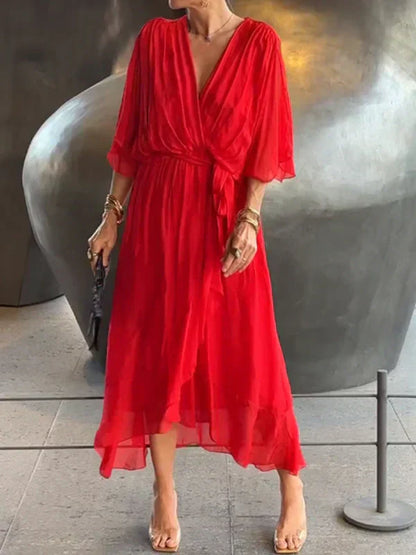 Party Soft V-Neck Dress | Elegant