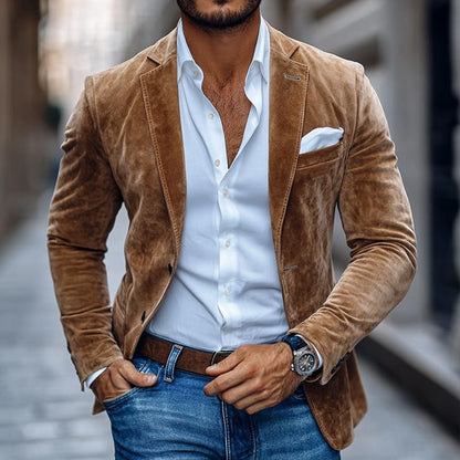 Men's Classic Notched Lapel Blazer | Long Sleeve
