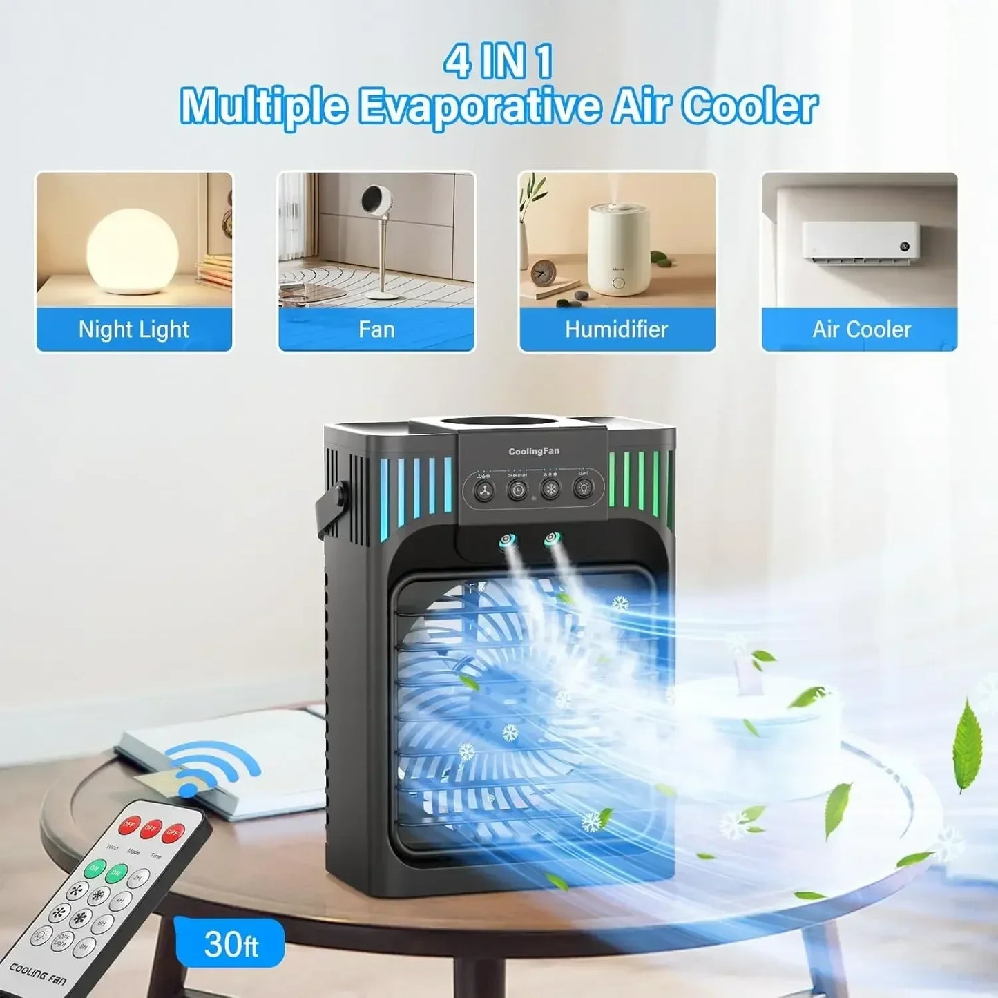 Compact Desktop Portable Air Conditioner with Remote Control