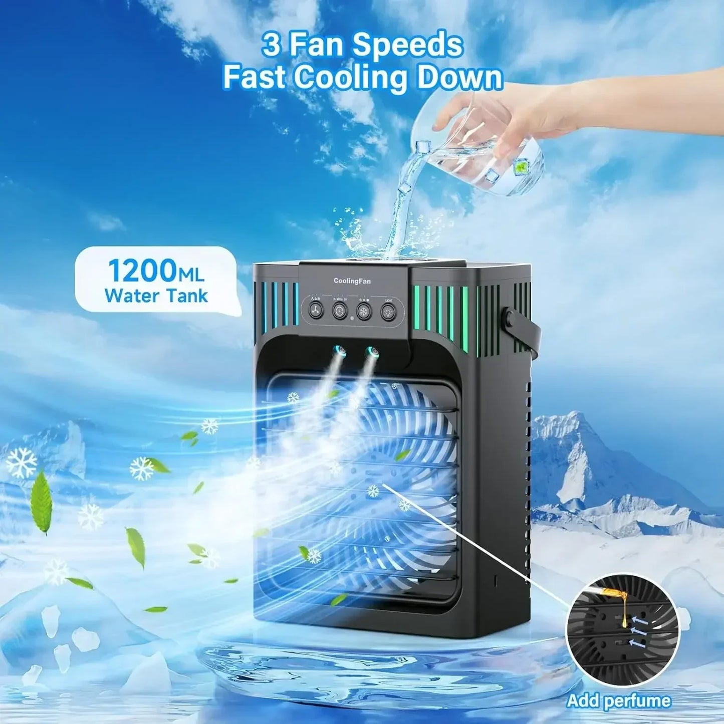 Compact Desktop Portable Air Conditioner with Remote Control