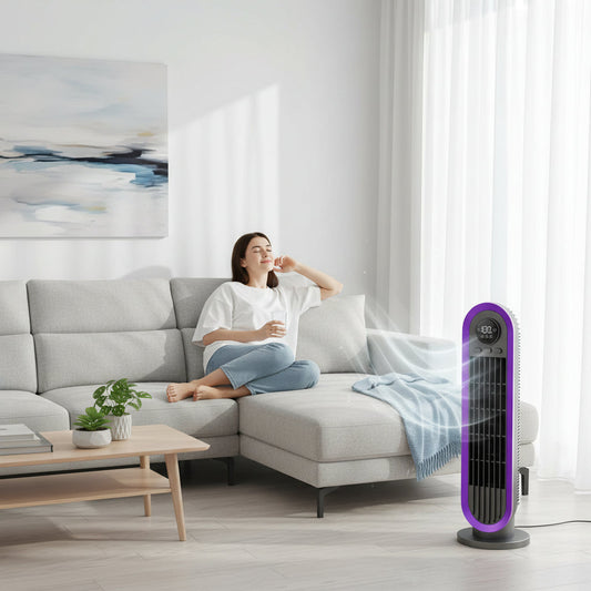 Quiet Adjustable Portable Bladeless Oscillating Tower Fan